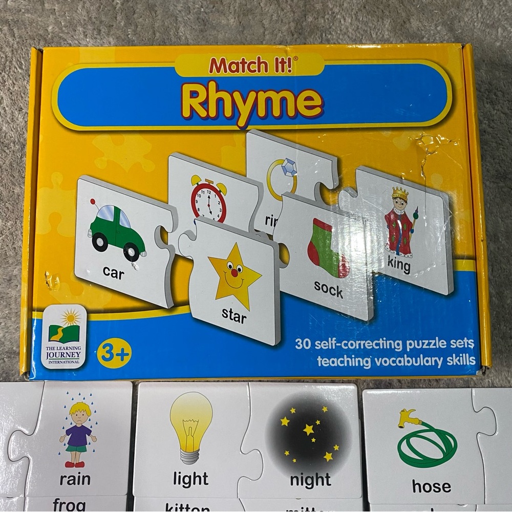 The Learning Journey Match It Rhyme Self-Correcting Puzzle Sets EUC Age:3+